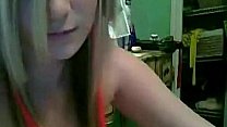 Awesome Blonde Teen Babe Figering for cam at 21ocam.com